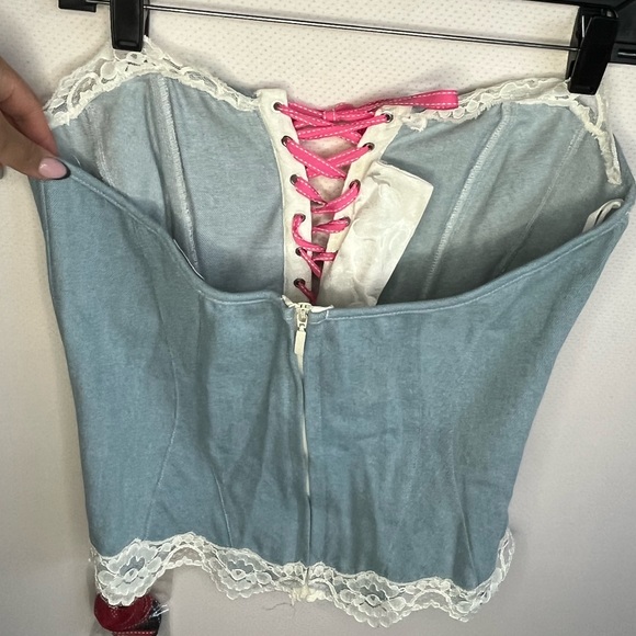 Shirley of Hollywood faux denim with lace corset size 38 - Picture 11 of 14